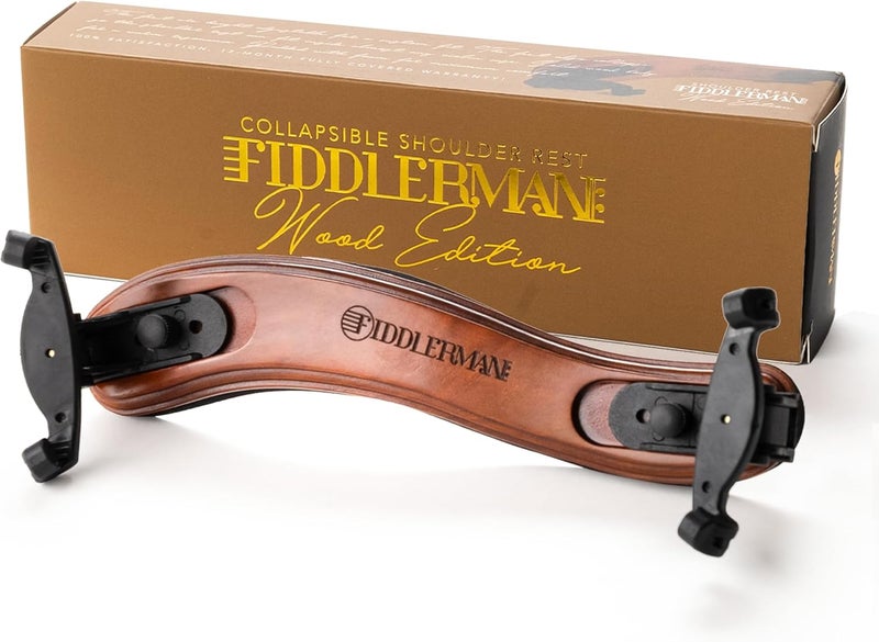 Fiddlerman Wood Violin Shoulder Rest for 1/2 and 1/4 with Collapsible and Height Adjustable Feet - Image 1